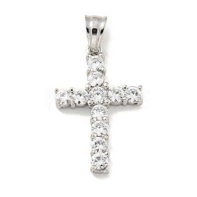 304 Stainless Steel Cubic Zirconia Pendants STAS-C102-01A-P-1
