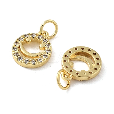 Brass Micro Pave Cubic Zirconia Pendants KK-C092-13G-1