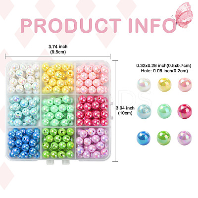 243Pcs 9 Colors Opaque Acrylic Beads MACR-YW0003-69-1