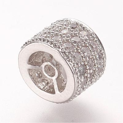 Brass Micro Pave Cubic Zirconia Beads ZIRC-L061-28P-1