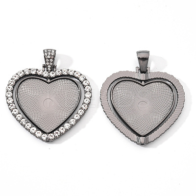 Alloy Pendant Cabochon Settings X-PALLOY-S107-004B-RS-1