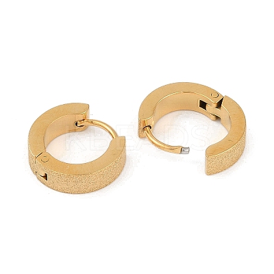 Ion Plating(IP) Sand Flash 304 Stainless Steel Hoop Earrings for Women EJEW-M001-03G-1