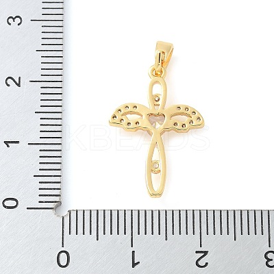 Brass Micro Pave Cubic Zirconia Pendants KK-U056-30G-1