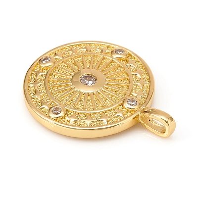 Brass Micro Pave Cubic Zirconia Pendants KK-D160-57G-1