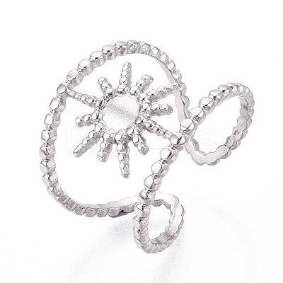 304 Stainless Steel Cuff Rings Components STAS-N113-01P-1