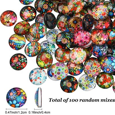 2 Bags Glass Cabochons GGLA-YW0001-25-1
