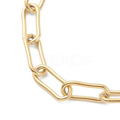 PVD Vacuum Plating 304 Stainless Steel Paperclip Chain Necklaces STAS-A051-07G-1