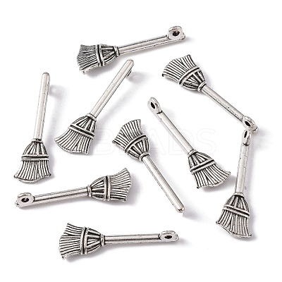 Tibetan Style Zinc Alloy Broom Pendants X-TIBEP-R334-317AS-RS-1