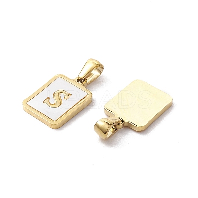 Ion Plating(IP) 304 Stainless Steel Pave Shell Pendants STAS-G327-01G-S-1