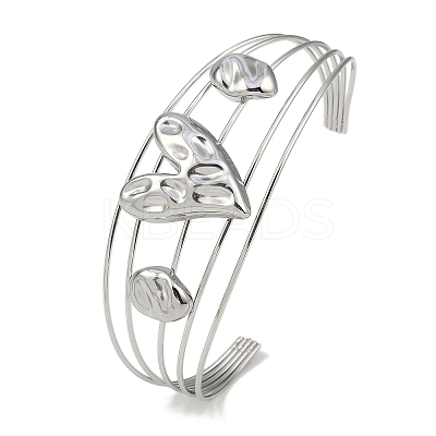 Non-Tarnish 304 Stainless Steel Hollow Open Cuff Bangles BJEW-Q348-03P-08-1