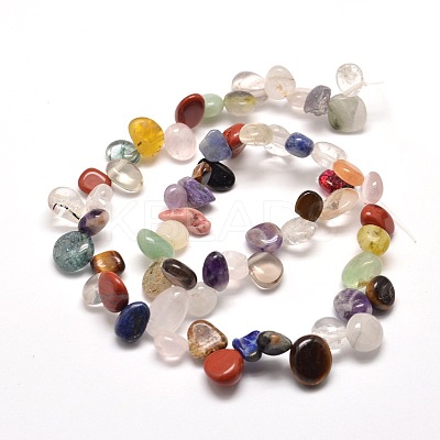 Natural & Synthetic Gemstone Chip Bead Strands G-M204-58-1