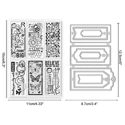1 Sheet PVC Plastic Clear Stamps DIY-GL0004-74-1