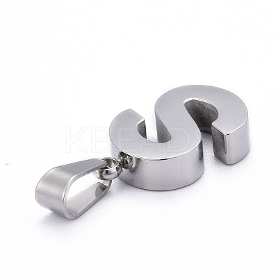 Non-Tarnish 304 Stainless Steel Letter Pendants STAS-H127-S-P-1