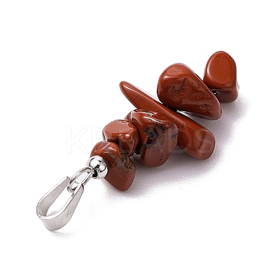 28Pcs 28 Styles Natural Mixed Gemstone Chip Pendants PALLOY-JF02817-1