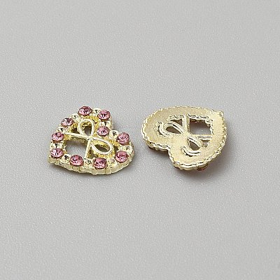 Heart with Bowknot Alloy Glass Cabochons MRMJ-WH0202-012B-G-1