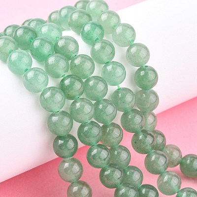 Natural Green Aventurine Beads Strands G-G099-8mm-17-1
