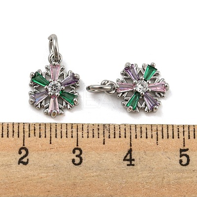 Brass Micro Pave Colorful Cubic Zirconia Pendants KK-G490-24P-1