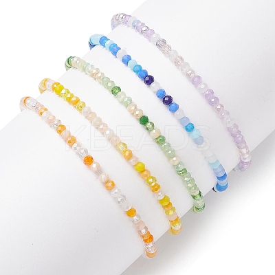 Handmade Evil Eye Lampwork & Glass Beads Stretch Bracelets for Women BJEW-JB12510-1