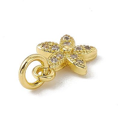 Brass Micro Pave Cubic Zirconia Charms ZIRC-F132-99G-1
