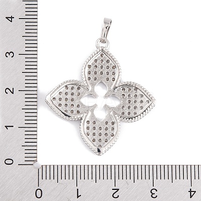 Rack Plating Brass & Clear Cubic Zirconia Pendants KK-S374-01P-1