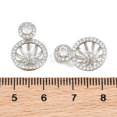 Brass Micro Pave Clear Cubic Zirconia Peg Bails Pin Pendants KK-CBA6A75-42P-1
