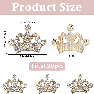 30Pcs Zine Alloy Rhinestone Cabochons FIND-SC0019-86-1