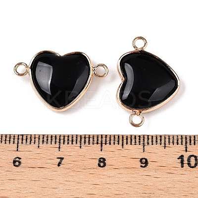Natural Obsidian Love Heart Pendants G-T138-205D-G-1