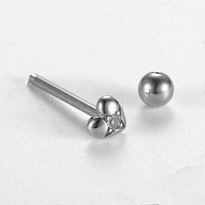 316L Surgical Stainless Steel Micro Pave Clear Cubic Zirconia Tongue Rings FS-WG6EDE0-03-1