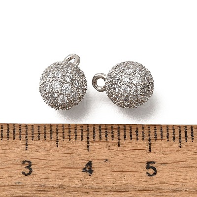 Rack Plating Brass Micro Pave Cubic Zirconia Charms KK-F883-07P-02-1