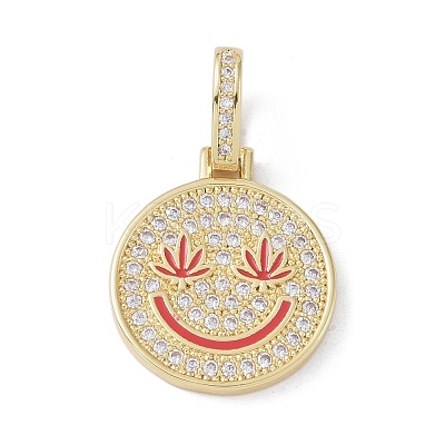 Brass Micro Pave Cubic Zirconia Pendants ZIRC-NH0001-01G-1