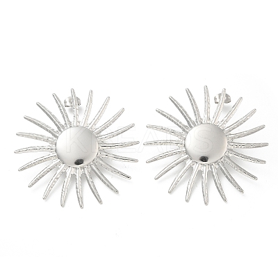 304 Stainless Steel Flower Stud Earrings for Women EJEW-M089-09P-1