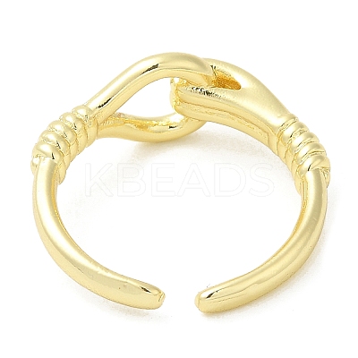Rack Plating Brass Hollow Teardrop Open Cuff Ring for Women RJEW-M151-05G-1