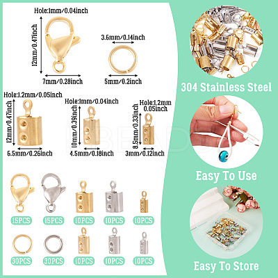304 Stainless Steel Folding Crimp Ends STAS-TA0001-35-1