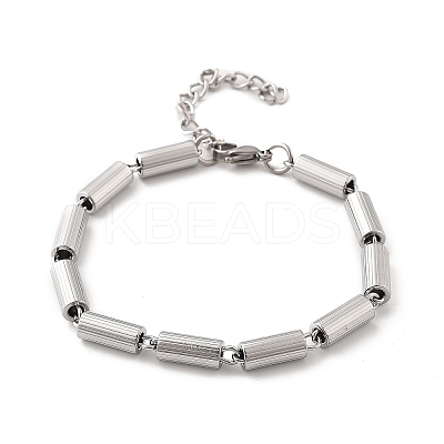 304 Stainless Steel Column Link Chain Bracelets for Women BJEW-F488-50P-1