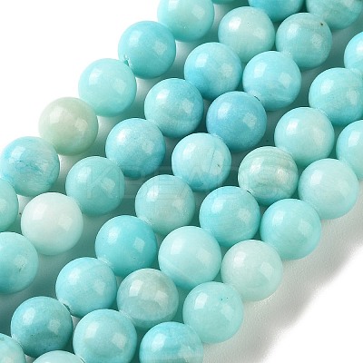 Natural Striped Stone Beads Strands G-B192-B01-10mm-1