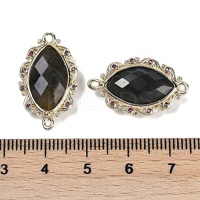 Natural Labradorite Faceted Horse Eye Links G-B126-02G-12-1