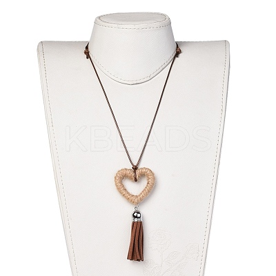 Korean Waxed Polyester Cord Pendants Necklaces NJEW-JN02328-03-1