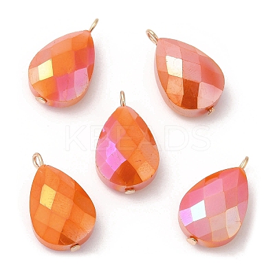 Imitation Jade Glass Pendants KK-Q777-02G-05-1