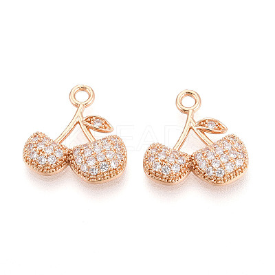 Brass Micro Pave Cubic Zirconia Pendants KK-T074-73KCG-1