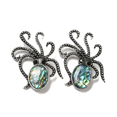 Natural Paua Shell/Abalone Shell Octopus Brooch FIND-Z032-03B-1