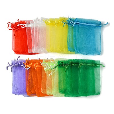 48Pcs 8 Colors Organza Bags Jewellery Storage Pouches Party Wedding Favour Gift Bags OP-FS0001-02-1
