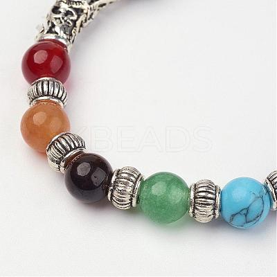 Gemstone Beaded Stretch Bracelets BJEW-P065-04-1