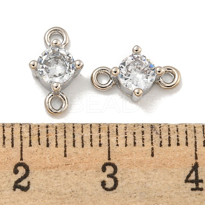 Rack Plating Brass Pave Clear Cubic Zirconia Links KKB-L215-047A-P-1