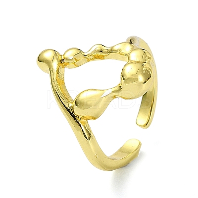 Brass Open Cuff Ring RJEW-B051-17G-1