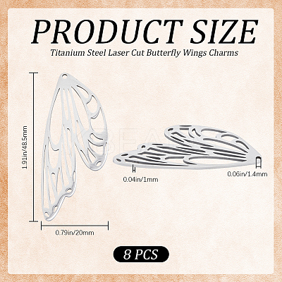 8Pcs Stainless Steel Pendants STAS-CN0001-57-1