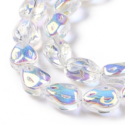 Transparent Electroplate Glass Beads Strands GLAA-C025-02D-1