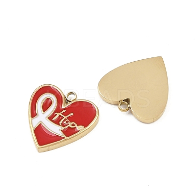 304 Stainless Steel Enamel Pendants STAS-P415-17G-1