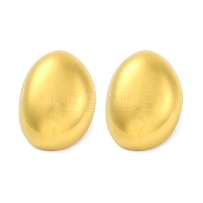 Ion Plating(IP) 304 Stainless Steel Oval Stud Earrings EJEW-D281-04G-1