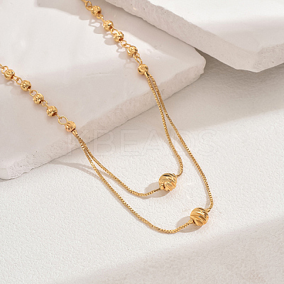 Fashionable Brass Round Pendant Necklaces for Women IF1859-5-1