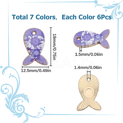 42Pcs 7 Style Rack Plating Alloy Pendants FIND-SC0005-76-1